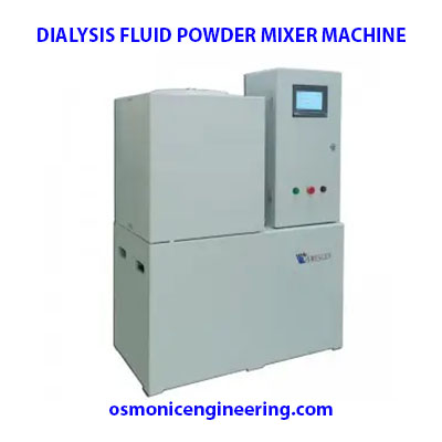 Dialysis fluid powder mixing system